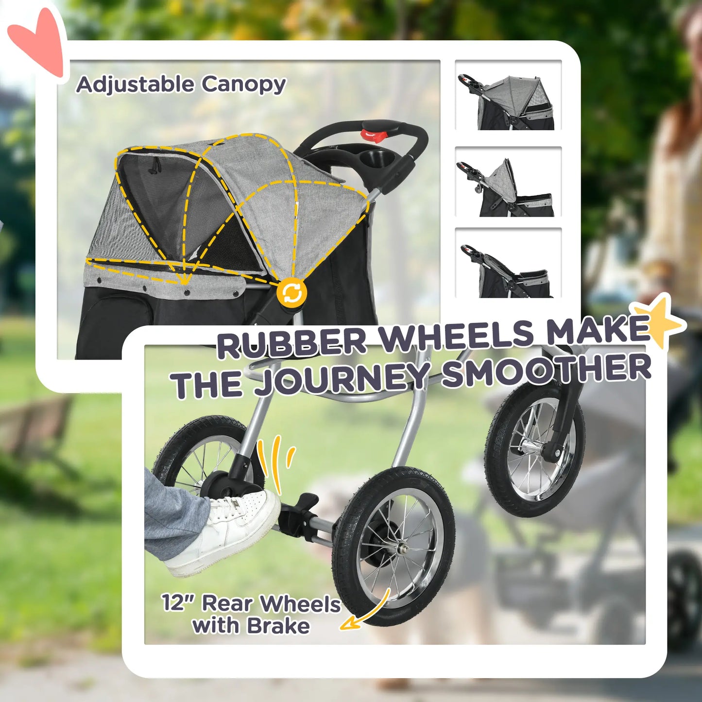 Premium All-Terrain Senior Dog Stroller
